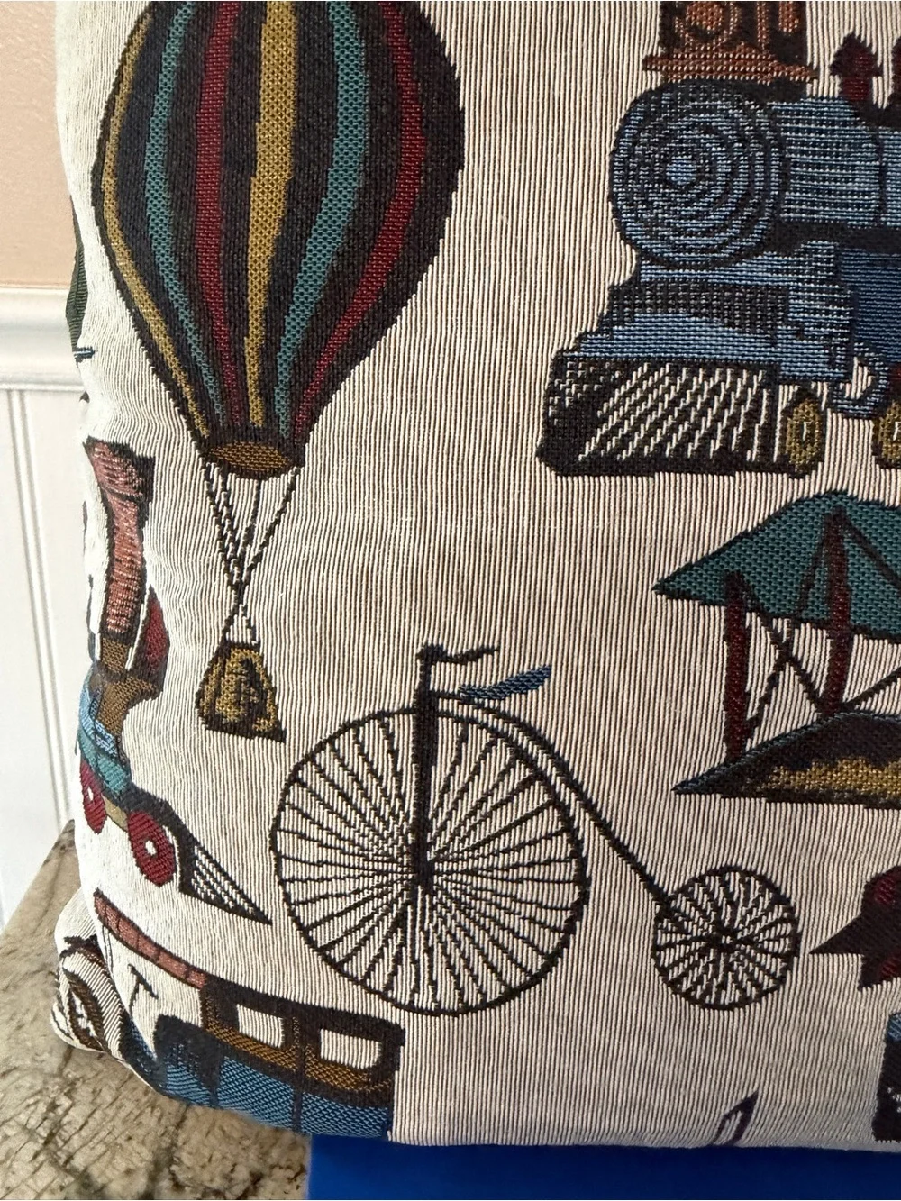 Vintage Transportation Decorative Throw Pillow - Multicolor